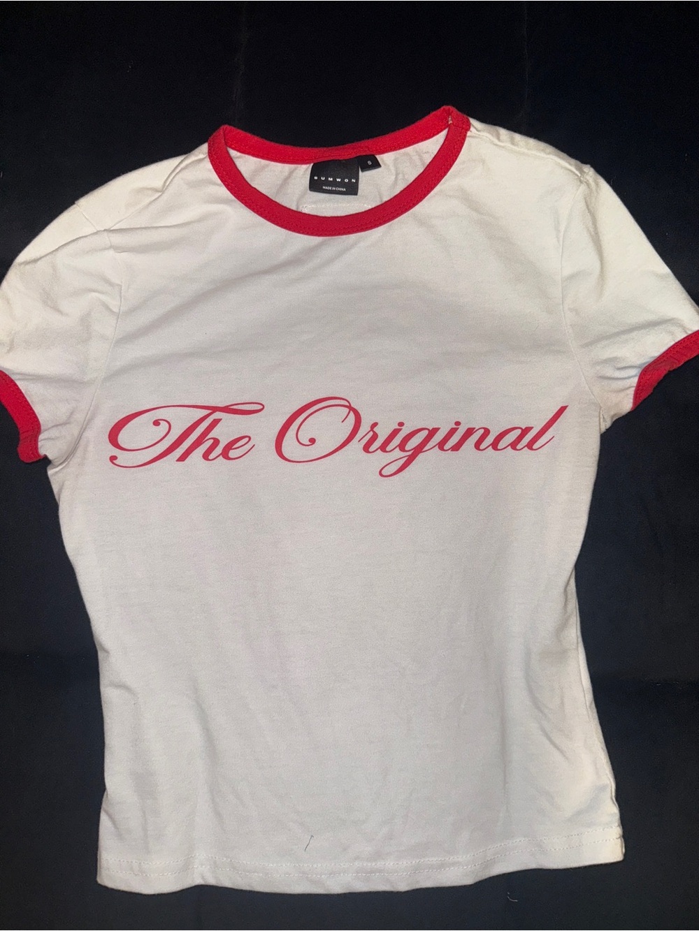 Sumwon The Original Short-Sleeve Ringer Tee - White/Red